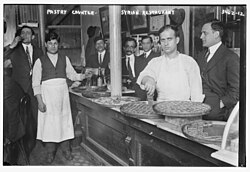 Pastry counter at a Syrian restaurant in Little Syria (Manhattan), 1910
