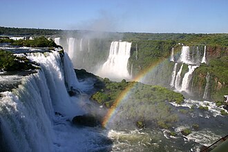 Iguazú Falls on the border of Argentina and Brazil.