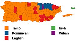Largest ethnic minority in Puerto Rico by municipio, per the 2020 census[231]