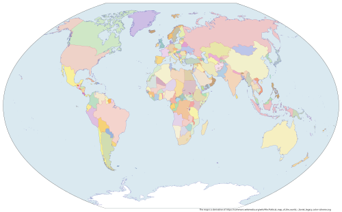 De facto map of control of the world, May 2019