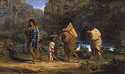 Louisiana Indians Walking Along a Bayou - Alfred Boisseau, 1847