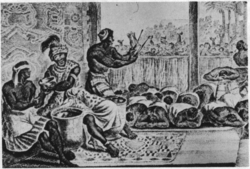 The court of N'Gangue M'voumbe Niambi, from the book Description of Africa (1668)