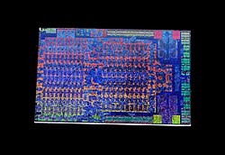 Infrared photograph of the PS4 Pro's APU die