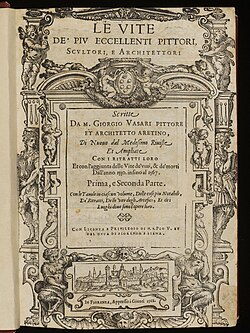 A cover of the Lives of the Artists by Giorgio Vasari