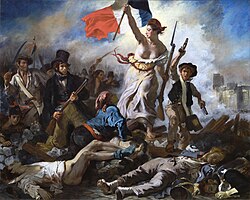 The iconic painting Liberty Leading the People by Eugène Delacroix, a tableau of the July Revolution in 1830