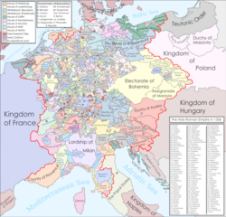 The Holy Roman Empire was a limited elective monarchy composed of hundreds of state-like entities.
