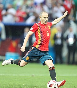 Iniesta with Spain at the 2018 FIFA World Cup in Russia