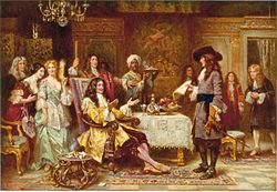 William Penn (holding paper) and King Charles II depicted in The Birth of Pennsylvania 1680, a portrait by Jean Leon Gerome Ferris