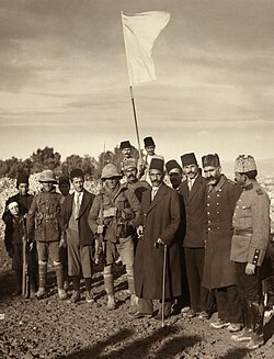 A white flag displayed during the Ottoman surrender of Jerusalem to Britain, 9 December 1917