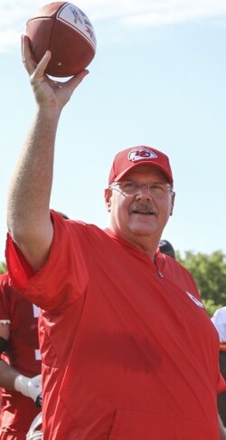 Coach Andy Reid "Big Red" has led the Chiefs to nine consecutive division titles and five Super Bowl appearances.