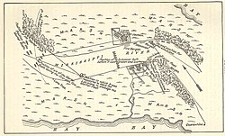 Map of the positions of Porter's mortar fleet and recommended positions of the CSS Louisiana (X) & (XX), April 16 to 24, 1862[31]