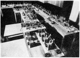 Armstrong's first prototype FM broadcast transmitter, located in the Empire State Building, New York City, which he used for secret tests of his system between 1934 and 1935. Licensed as experimental station W2XDG, it transmitted on 41 MHz at a power of 2 kW.