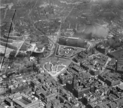 Liverpool's Lime Street area pictured from above in 1946