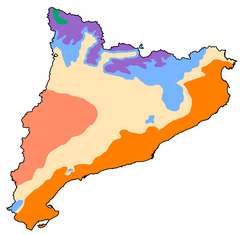 Climates of Catalonia: Mediterranean climate of alpine influence Inland Mediterranean climate