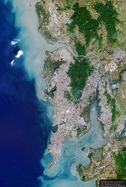 A 2016 satellite image of Mumbai