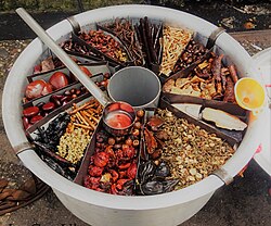 A platter of herbal medicines at Goa, India