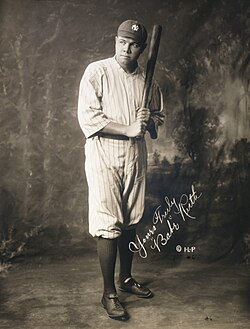 Babe Ruth, a famous white baseball player in the early 20th century