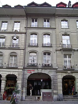 The Einsteinhaus on the Kramgasse in Bern, Einstein's residence at the time. Most of the papers were written in his apartment on the first floor above the street level.