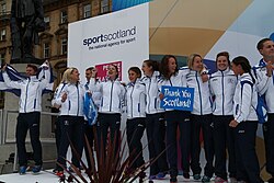 Athletes from Team Scotland parade through Glasgow following the 2014 Games.