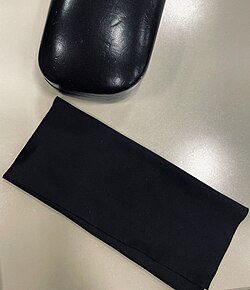 Microfiber cloth designed for cleaning corrective lenses without scratching sensitive glass