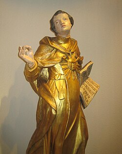 A 17th-century sculpture of Thomas Aquinas