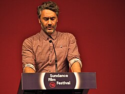 Waititi speaking at the 2015 Sundance Film Festival