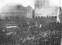 Demonstration for universal right to vote, Prague, Austria-Hungary, 1905