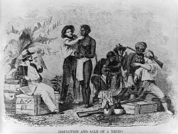 The inspection and sale of a slave.