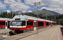 A train in the northern town of Vysoké Tatry