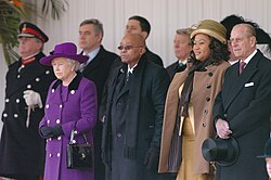 Zuma and his third wife Thobeka Madiba-Zuma with Queen Elizabeth and Prince Philip in London, 2010