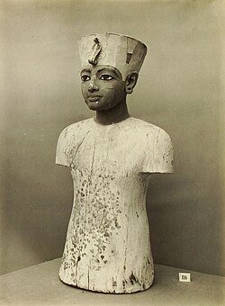 A painted, wooden figure found in Tutankhamun's royal tomb