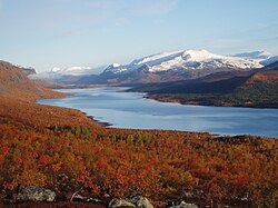 View of the Stora Sjöfallet National Park