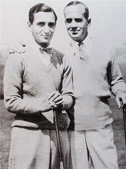 With Al Jolson (r), star of The Jazz Singer, c. 1927