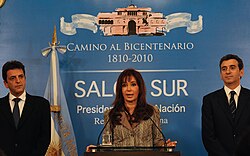 President Kirchner after the defeat at the 2009 midterm elections