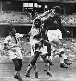 Indian team at a tussle against Bulgaria in the bronze-medal match.