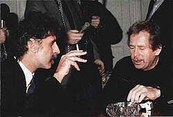Zappa with Václav Havel, 1990
