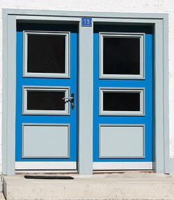 Two separate doors (one for Jews and one for Christians) on a house in Lengnau