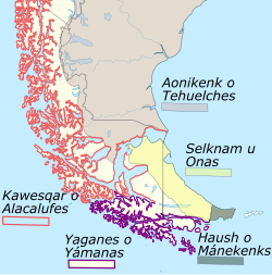 Distribution of the pre-Hispanic people in the Southern Patagonia
