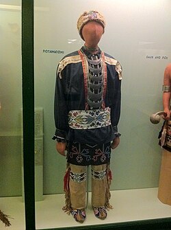 Traditional Potawatomi regalia on display at the Field Museum of Natural History
