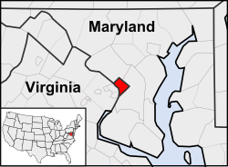 Washington, D.C., is located on the north side of the Potomac River. It is bordered on three sides by Maryland and by Northern Virginia to its southwest.