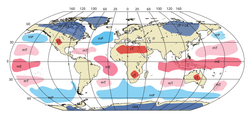 Source regions of global air masses