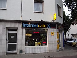 Combination Internet café and sub post office in Münster, Germany
