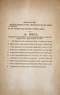 A bill to amend the act entitled "An act to organize forces to serve during the war," approved Feb. 17, 1864