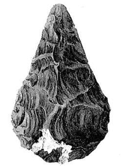 The first published picture of a hand axe, drawn by John Frere in the year 1800.