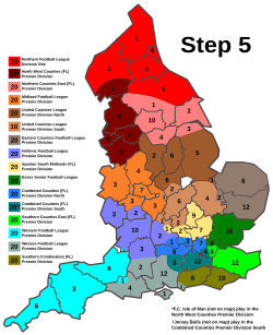 Geographical division of Level 9 teams in 2022–23