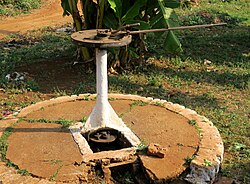 Control stand of a defunct railroad switch on the way from Pyin Oo Lwin to Goteik viaduct (Myanmar)
