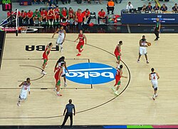 The U.S. playing against Mexico at the 2014 FIBA World Cup