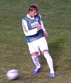 Beckham warming up with Real Madrid in 2006