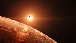 An artist's impression of the TRAPPIST-1 system.