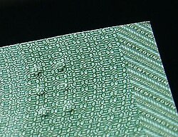 Raised bumps on a Canadian banknote